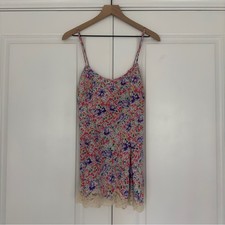 Victoria s Secret Vintage Gold Label 90s Slip Dress Floral Lace Hem Lingerie P
