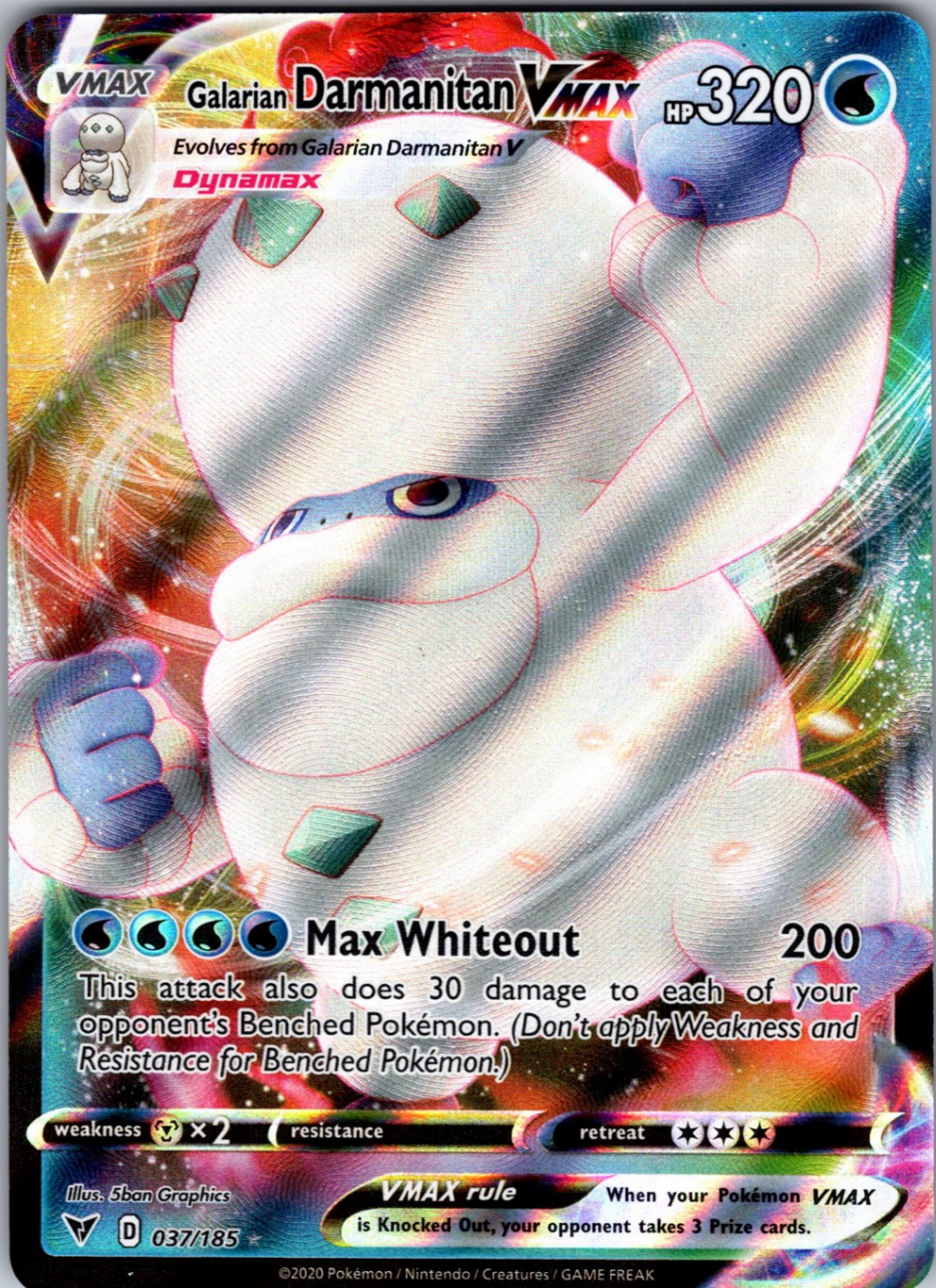 Galarian Darmanitan VMAX Ultra Rare Holo SWSH04: Vivid Voltage 037/185 NM