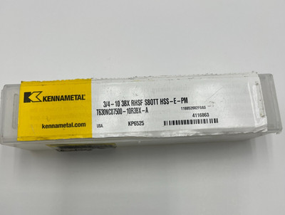 Kennametal T630NC07500-10R3BX-A Spiral Tap 3/4-10 3BX RHSF SBOTT HSS-E-PM