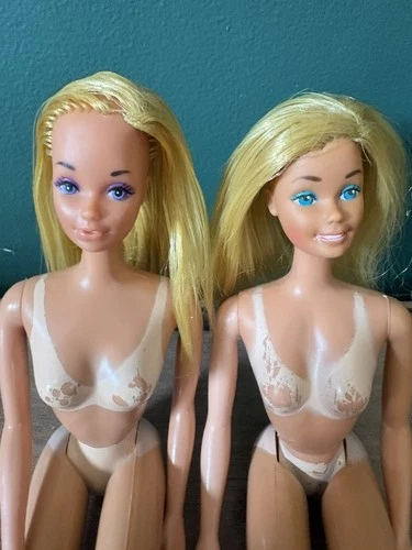1979 Sun Lovin Malibu Barbie & P.J. Set w/ real Tan Lines lot of 2 vtg Barbie’s