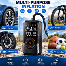 Portable Tire Super Inflator Air Compressor, 180PSI Cordless Electric Bike Pump