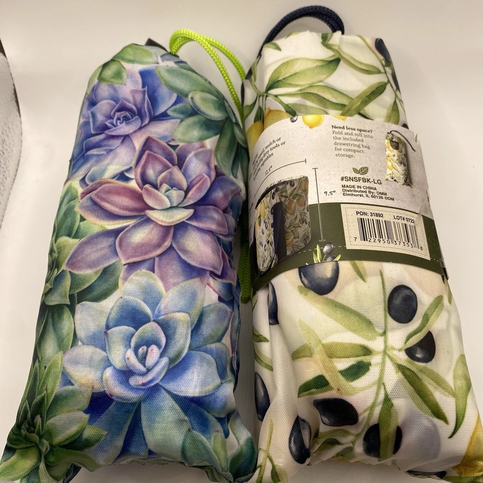 SEED & SPROUT FOLDABLE GARDENING BUCKETS 12.5" X 9.5" Waterproof Set of 2 - Image 3 of 4