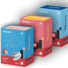 SATISFYER DOUBLE FUN Couples Stimulator Vibration Masturbator Dildo Clitoral