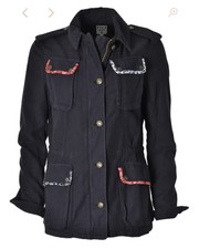 Navy Blue Cotton Jacket Coat Xs : 8 Rrp:£199 Similar To Sezane