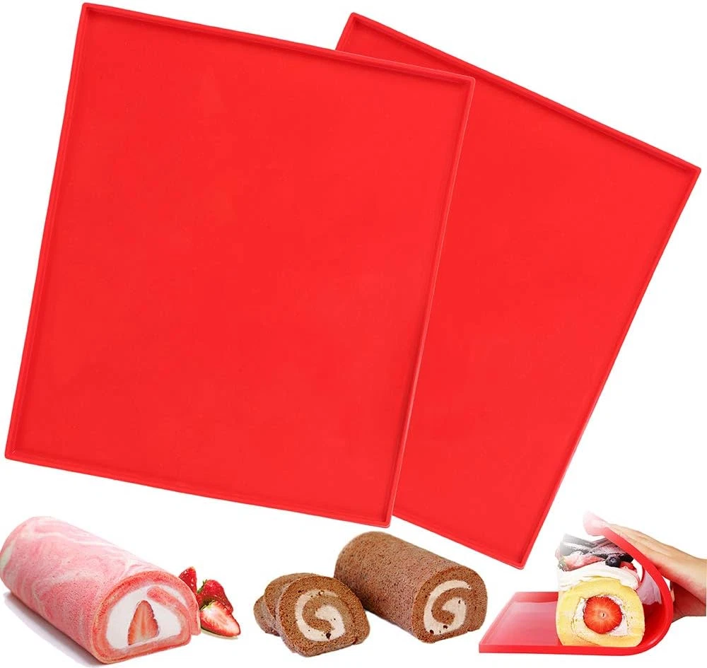 Luck Love 2 Pcs Swiss Roll Cake Mat Flexible Baking Tray Jelly Roll Pan Silicone
Opens in a new wind
