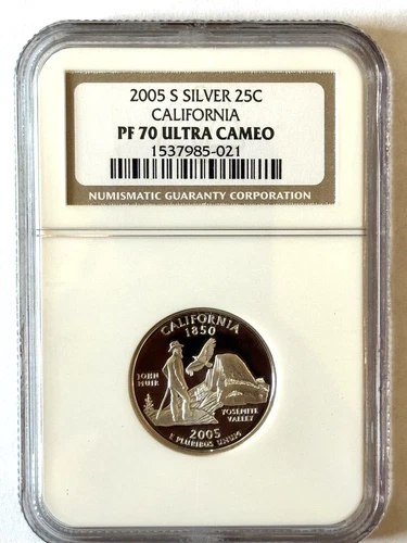 2005-S  - SILVER PROOF CALIFORNIA STATE 25c - NGC PF70 UCAM