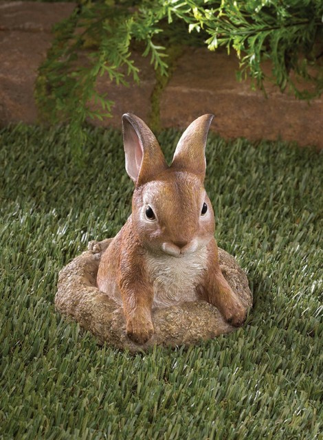 Wild Rabbit Baby Statues Garden Resin Hare Lawn Ornaments Patio Home Decor GIFT