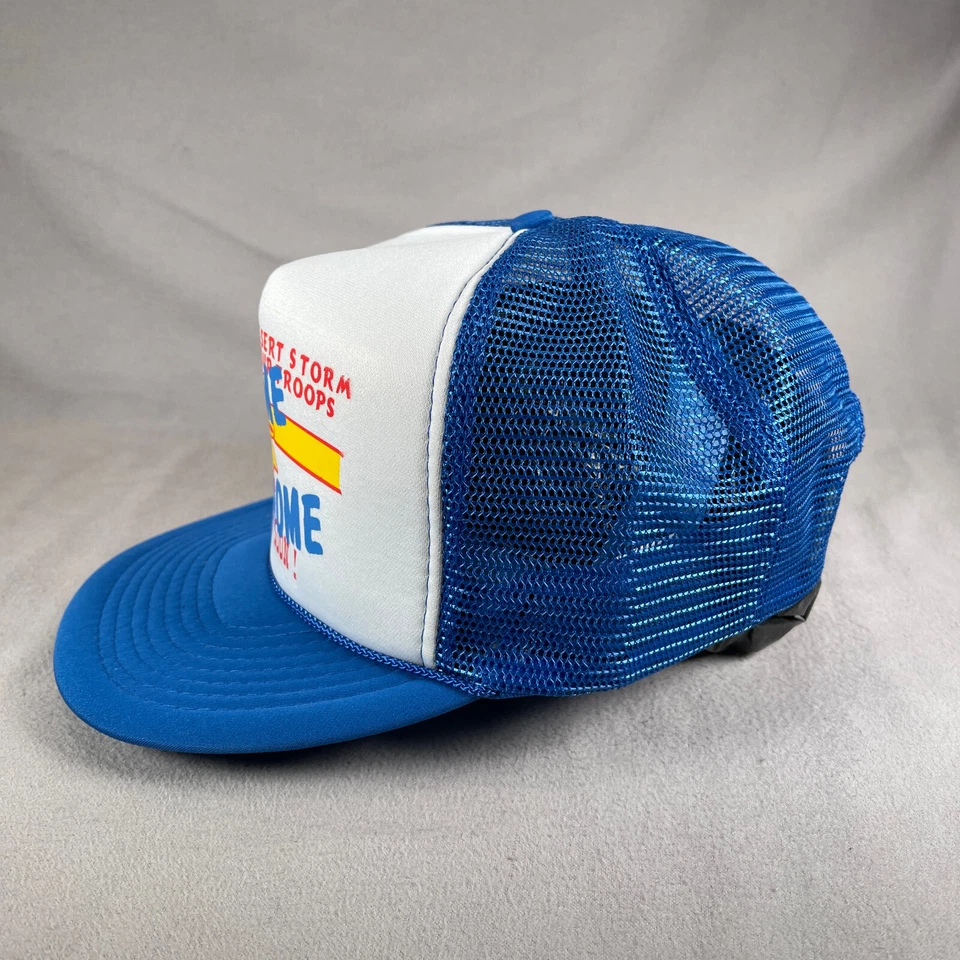 Vintage Operation Desert Storm Hat Mens One Size Blue Trucker Cap Welcome Home - Image 2 of 4