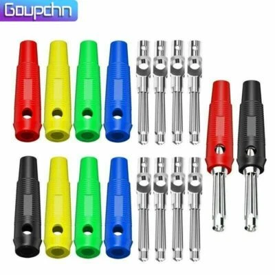 GOUPCHN 10PCS High Current 4mm Audio Banana Plug Stackable Screw Lock/Weld 32A Connector