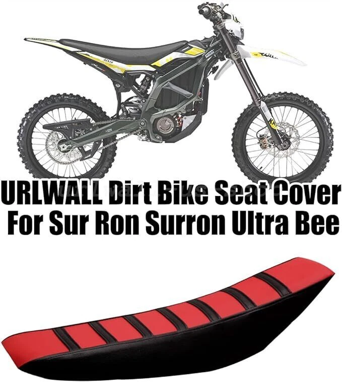 URLWALL Center Red Trim Black Ribbed Grip Seat Cover Fits Sur-Ron Ultra Bee - Image 2 of 4