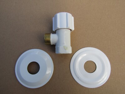 Mini Cistern Stop Tap Toilet shut off valve plus Wall Cover Plates ...