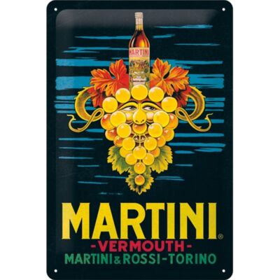 Retro tin sign metal sign vintage 8 x 12 in - Martini - Vermouth Grapes