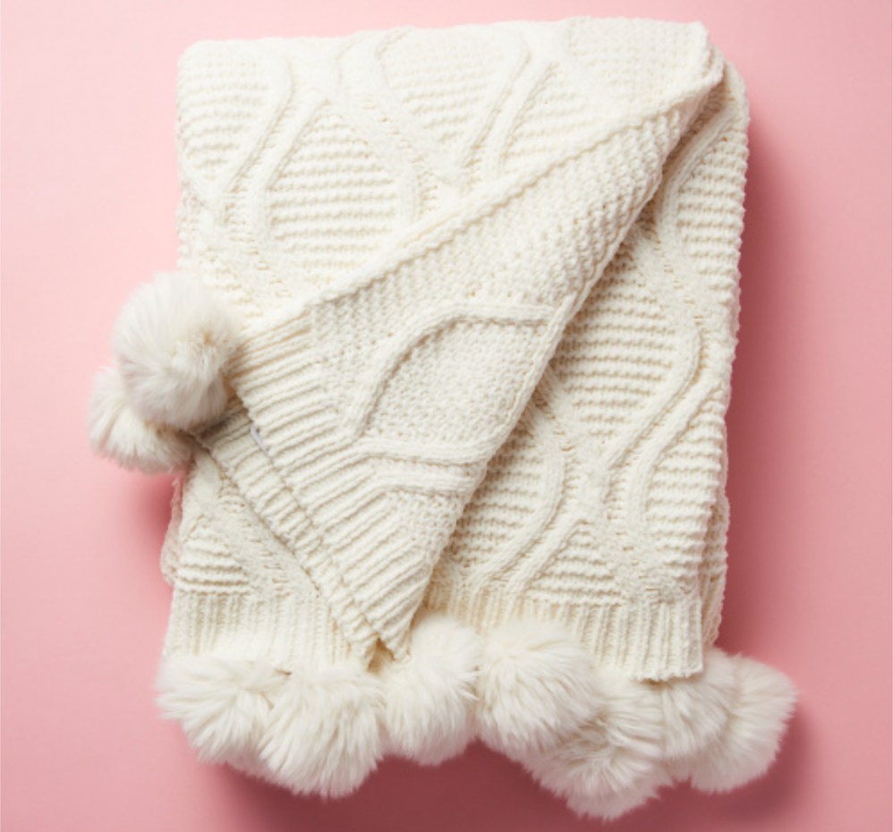 Nicole Miller Artelier Cable Knit Chenille Throw Blanket  display picture 1