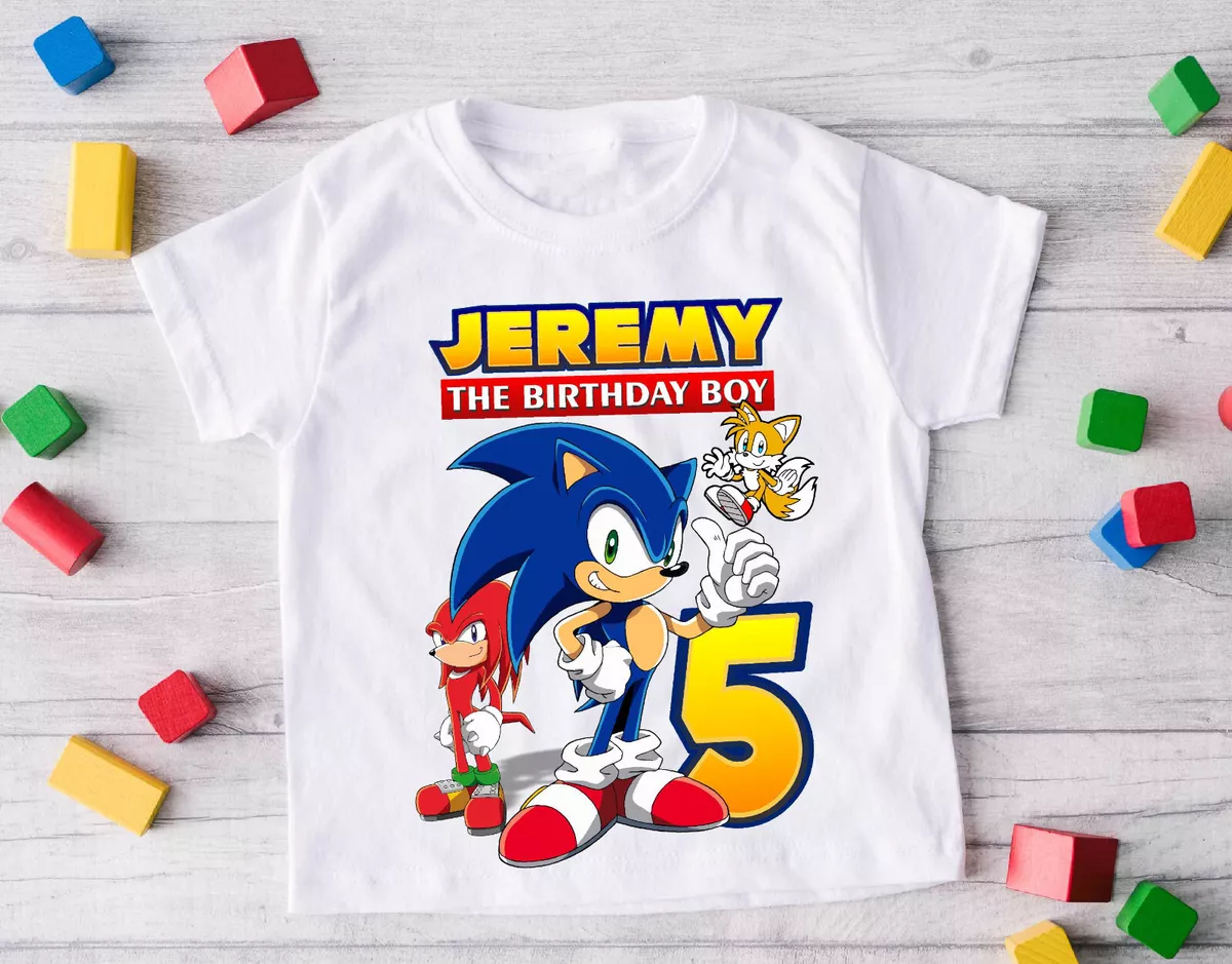 Sonic T Shirt Personalized Family Birthday Custom Name Age Kids Youth