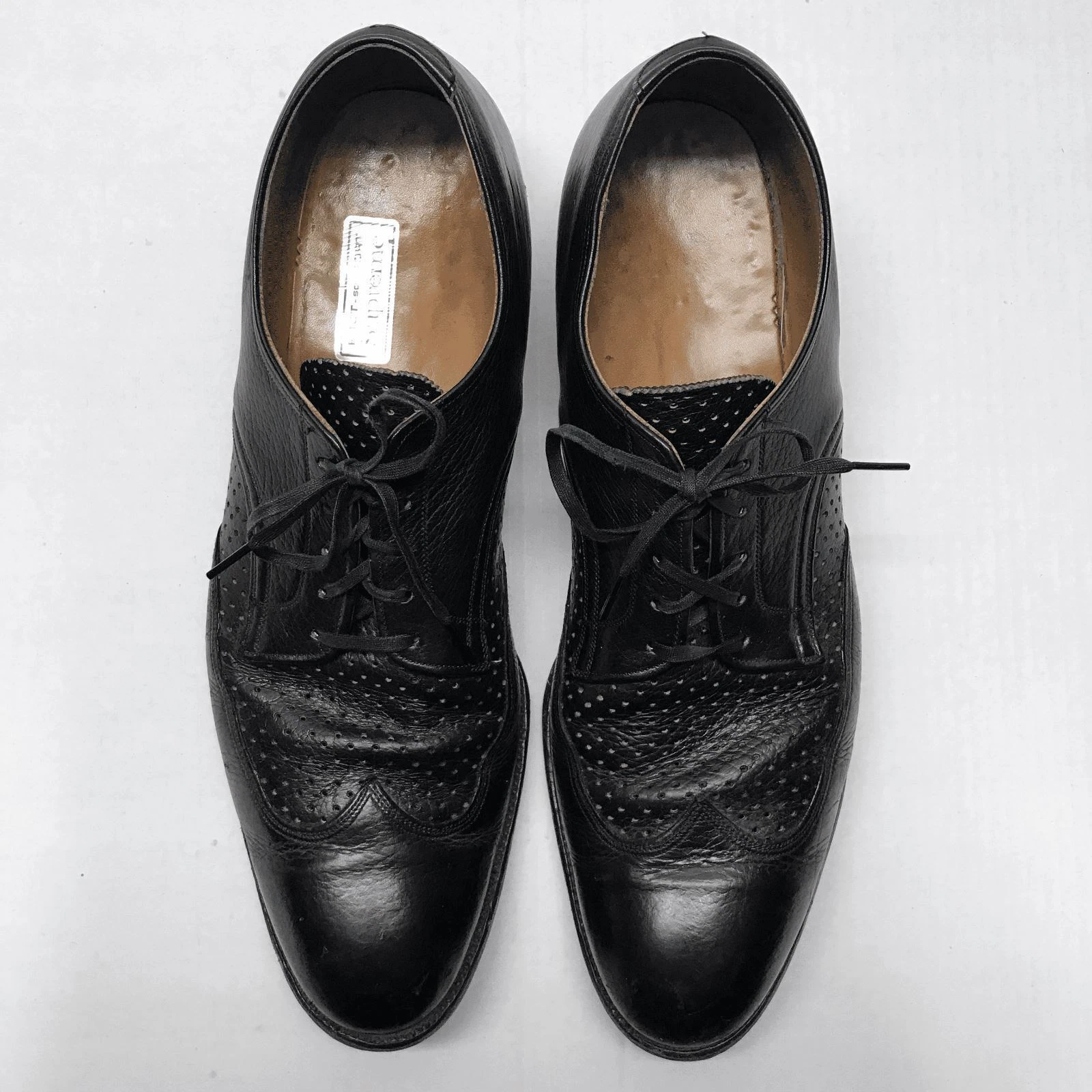 Scarpe eleganti Foot So Port Supreme a coda di rondine da uomo 13AAA in pelle nera stringate vintage