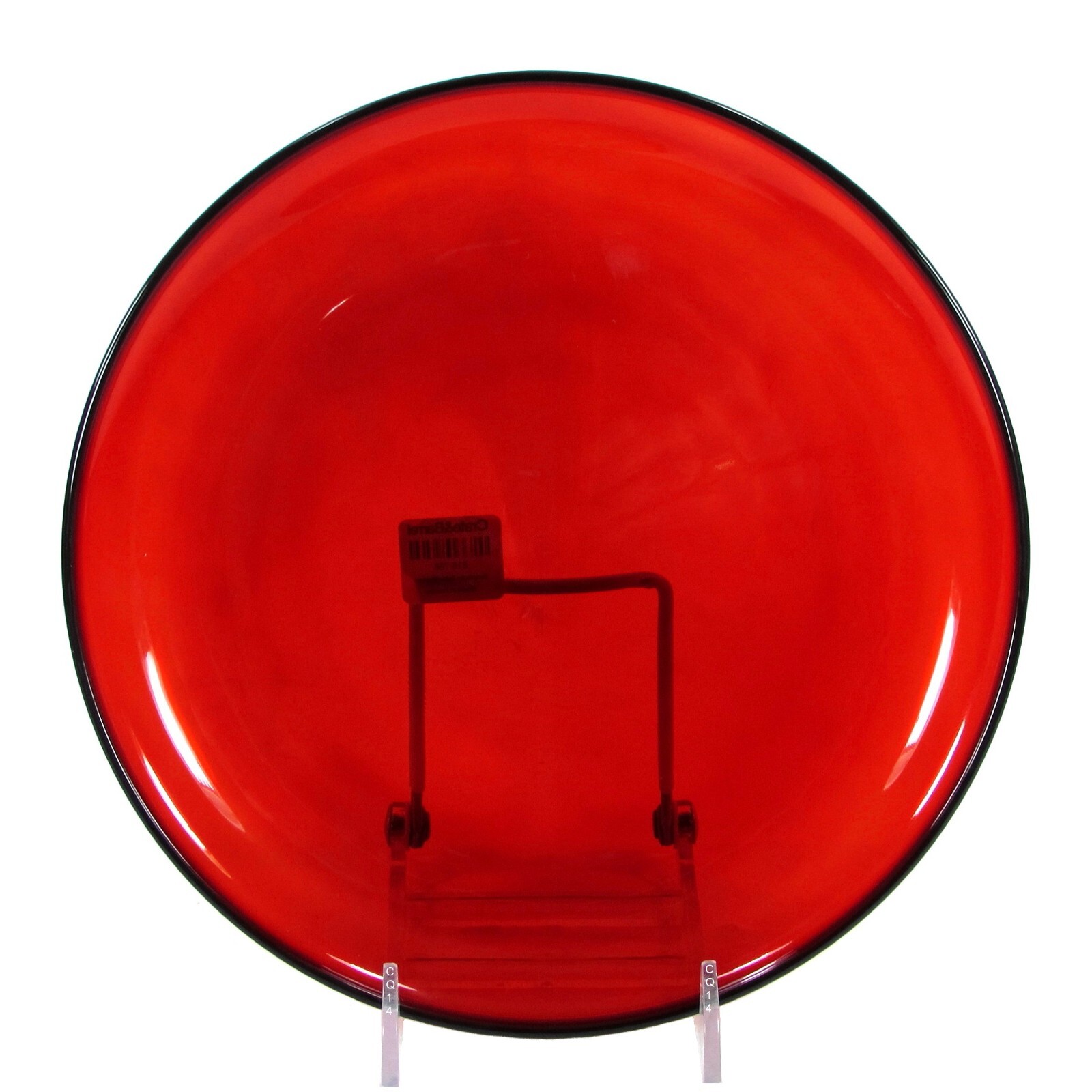 Crate & Barrel SIMPLICITY RUBY 8" Glass Dessert Plate Set 4pc Red