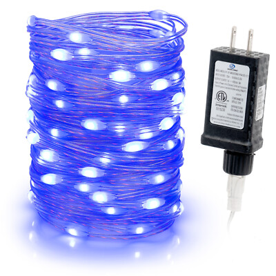 BLUE FLEXI RIBBON LED String Fairy Lights 8 Modes w/6H Timer 33 FT