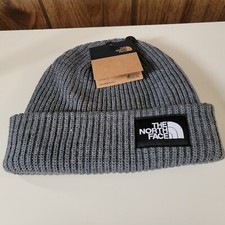 The North Face Lined Salty Dog Beanie Hat Medium Grey Heather One Size NWT