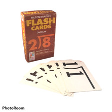 Vtg 1975 Milton Bradley Division Flash Cards Complete Set of 50 4455 Homeschool