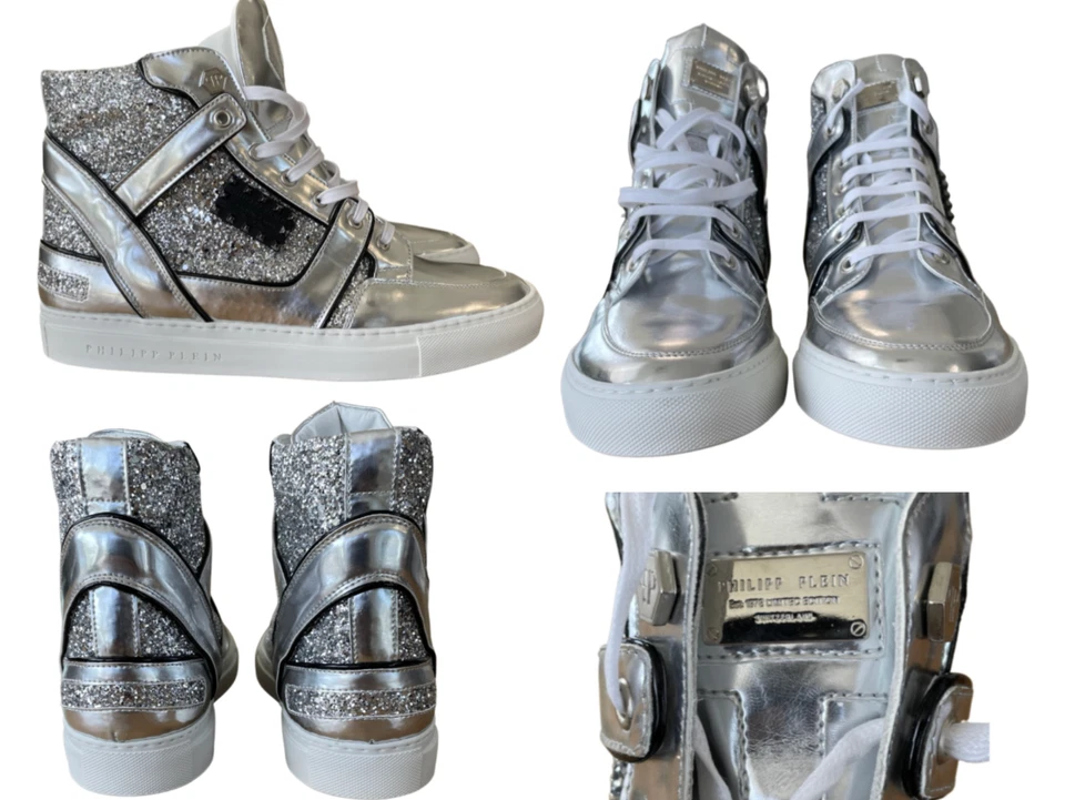 Philipp Plein Hi-Top Star Sneakers Studded Trainers Embellished Shoes Schuhe 41