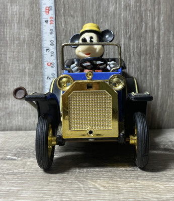 Mada in England ミッキーマウ　ヴィンテージ Vintage 1981 Walt Disney Mickey Mouse Blue 1908 Lever Toy Car Tin