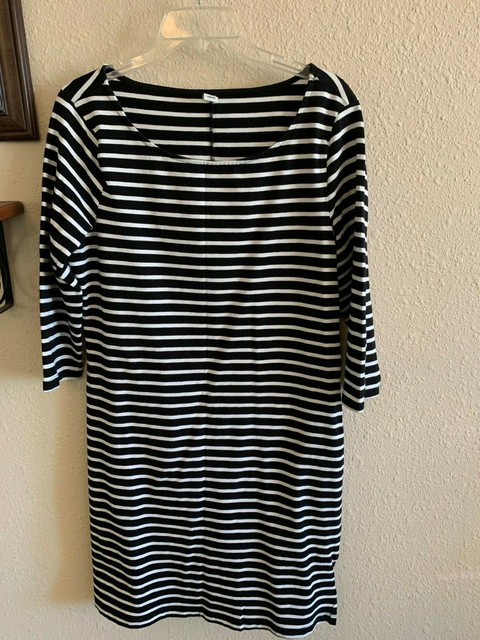 Old Navy Womens Black White Stripe Dress Large | eBay