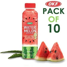 OKF Watermelon w/ Aloe Vera Drink, Sweet and Refreshing 16.9 Fluid Ounce 10 PacK