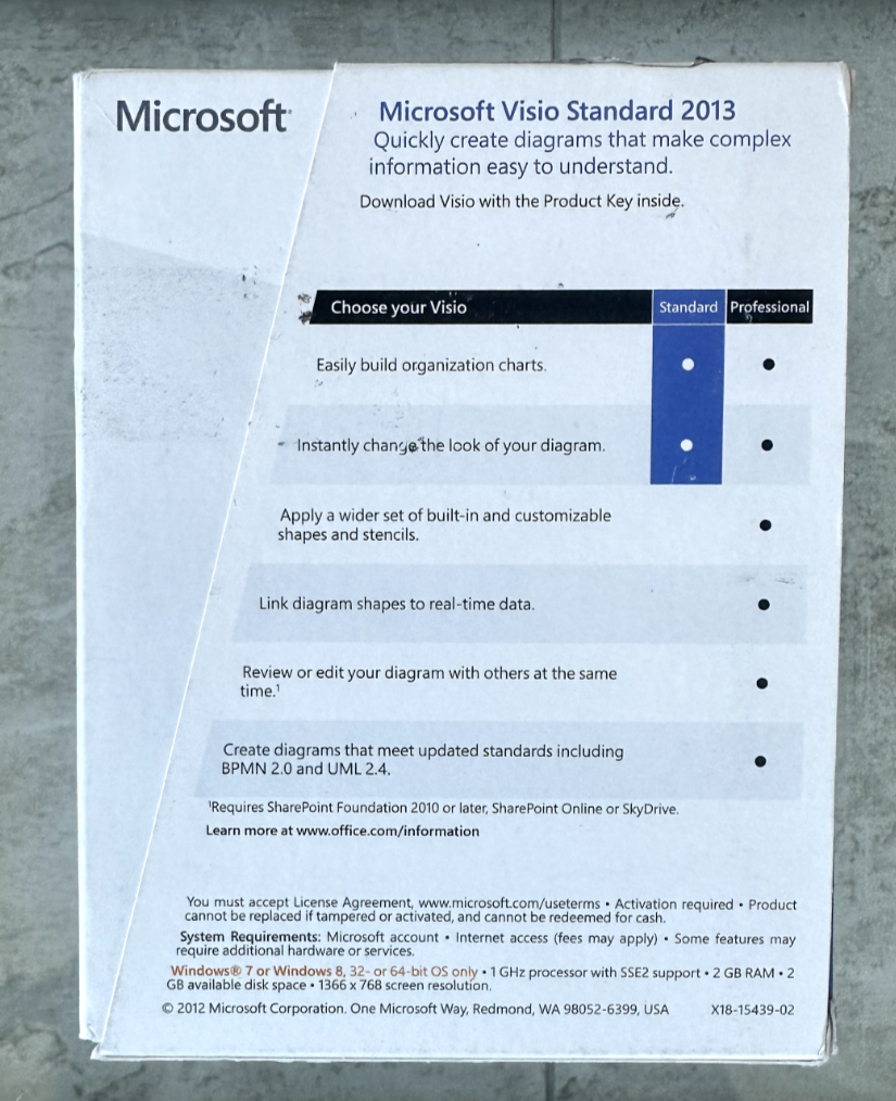 Microsoft Visio Standard 2013キーカード (ディスクなし) Microsoft Visio 2013 Pro ...