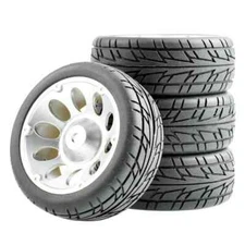 1/10 Rc Car Wheels Tires Set For Hpi Rs4 Tamiya tt01e tt02 Traxxas Kyosho MST