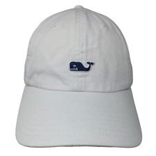 Vineyard Vines Whale Logo Slideback Hat White One Size Leather Strap