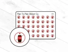 1171~~No Soda Tracker Planner Stickers.