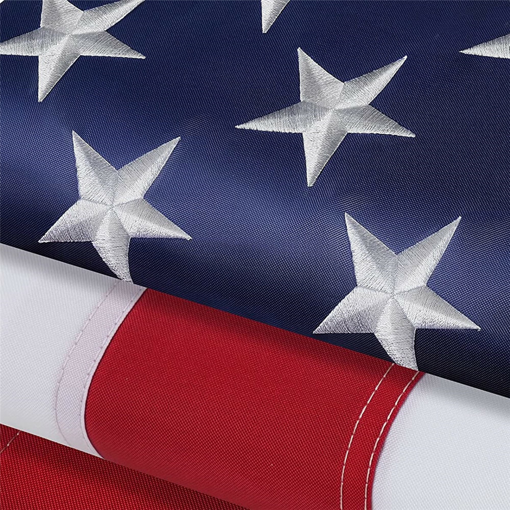 American US Flag Heavy Duty Nylon Double Stitching Embroidered USA