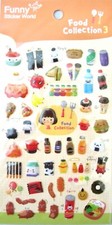 Funny Sticker World Food Collection 3 Epoxy Sticker Sheet KAWAII 