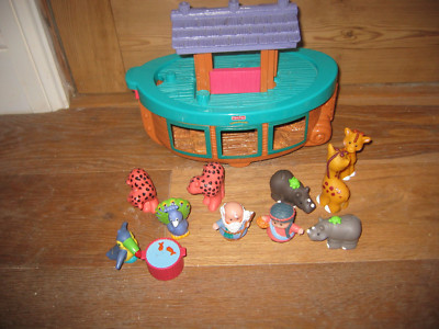 Fisher Price Little People Arche Noah Spielfiguren X11 Männer gepaart Tier Rampe Futter 