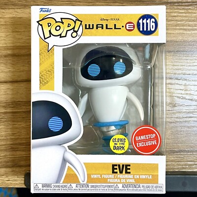 Eve WALL-E Glow In The Dark Funko Pop! #1116 Disney GameStop Exclusive New!