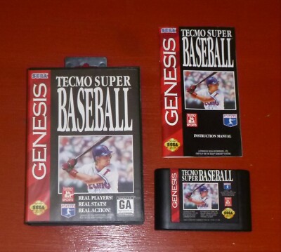 Tecmo Super Baseball (Sega Genesis, 1994)-Complete