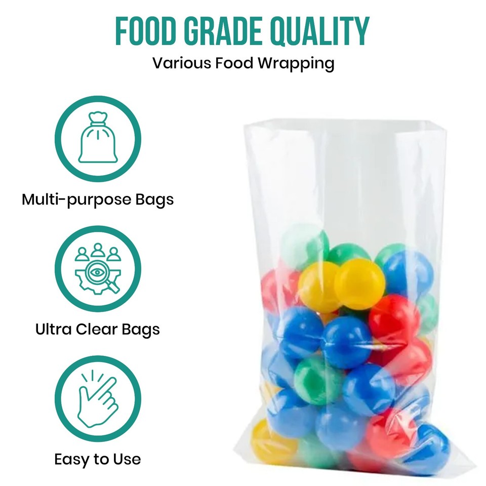 Multiple Sizes Clear Poly Bags 1 5 Mil Flat Open Top Plastic Packaging multiple-sizes-clear-poly-bags-1-5-mil-flat-open-top-plastic-packaging