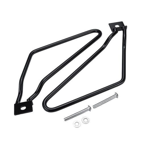 2pcs Black Universal Motorcycle Saddle Bag Support Bars Mount Bracket - Picture 10 of 11