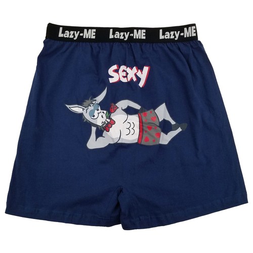 Lazy Me Mens Dark Blue Sexy Ass Funny Novelty Underwear Boxer Shorts - Bild 1 von 2