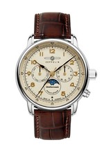 Zeppelin Méditerranée Herrenuhr Chronograph m. Mondphase 96365 mit Lederarmband