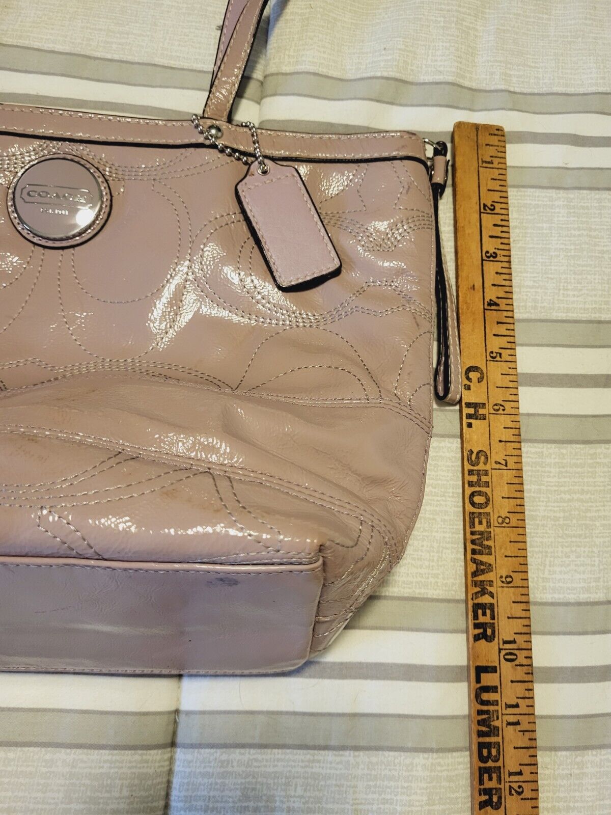 Coach Signature Lavender Patent Leather Tote Bag … - image 8