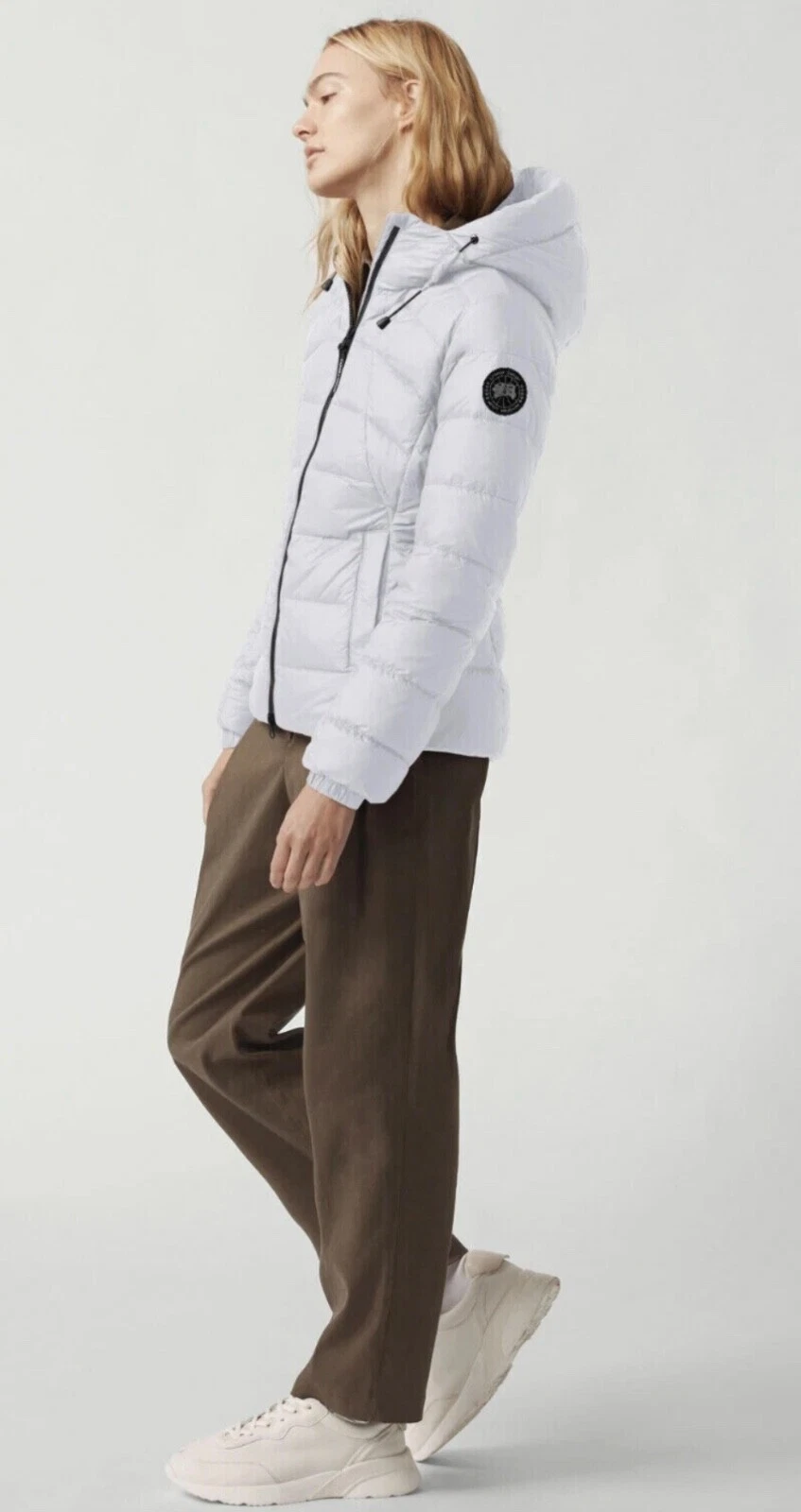 Canada Goose Giacca Donna Abbott con Cappuccio Etichetta Nera Colore: North Star Bianco