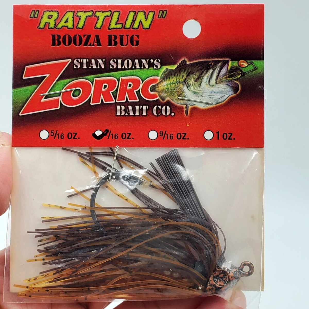 Stan Sloan's Zorro Bait Co 7/16 Oz Rattlin' Booza Bug Choose Color