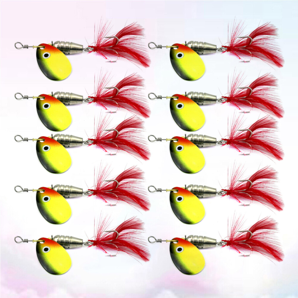 10 Pcs Trout Fishing Gear Saltwater Spinnerbait Fishing Tackle Metal
