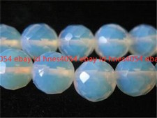 6mm Faceted Sri Lanka White Moonstone Round Opal Gemstone Loose Beads 15'' AA