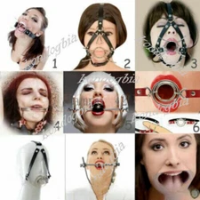 Unisex Restraints Open Mouth Oral Gag Ring Harness Belts Constraint Couples
