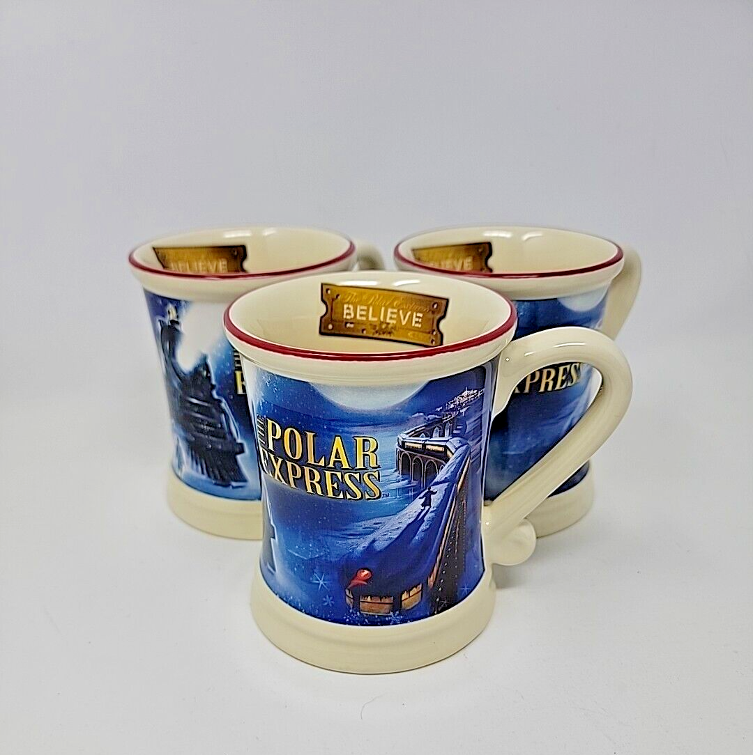 Polar Express 3D Ceramic Coffee Mug Believe Set of 3