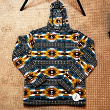 Colorful Planet Aztec Print Pullover Fleece Hoodie Jacket Kids SZ XL 14/16 South