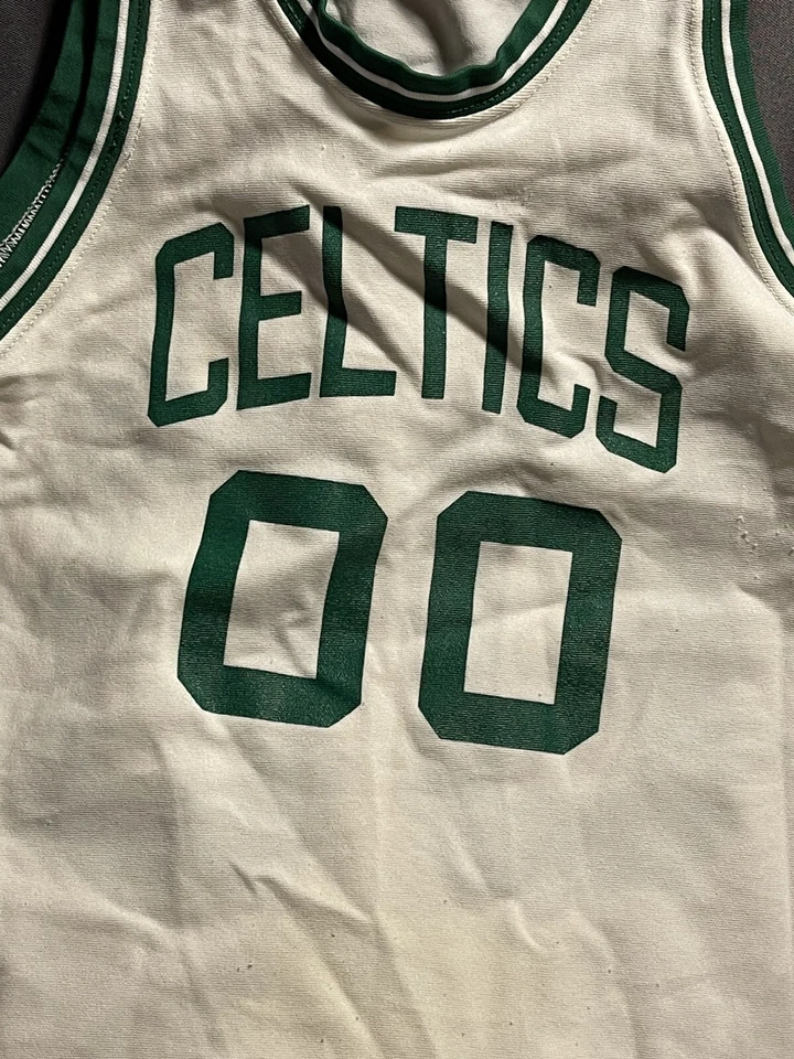 Vintage 80’s Robert Parish 00 Basketball Shirt Sand Knit - Image 2 of 4