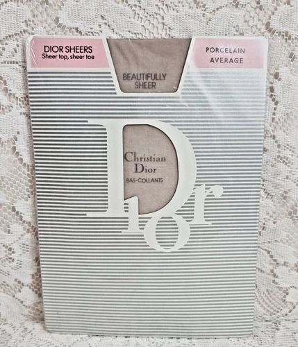 Vintage Christian Dior Sheers Porcelian Sheer Waist & Toe Pantyhose Size Average